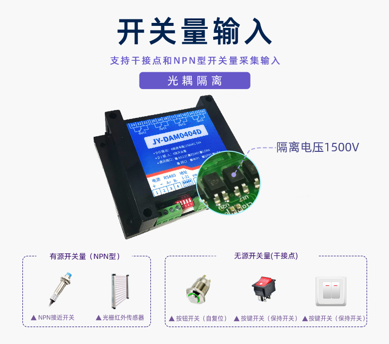 开关量输入，光耦隔离