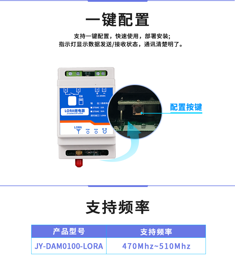 JY-DAM-0100-LORA 继电器控制模块