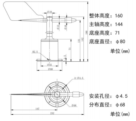 聚英风向传感器结构图